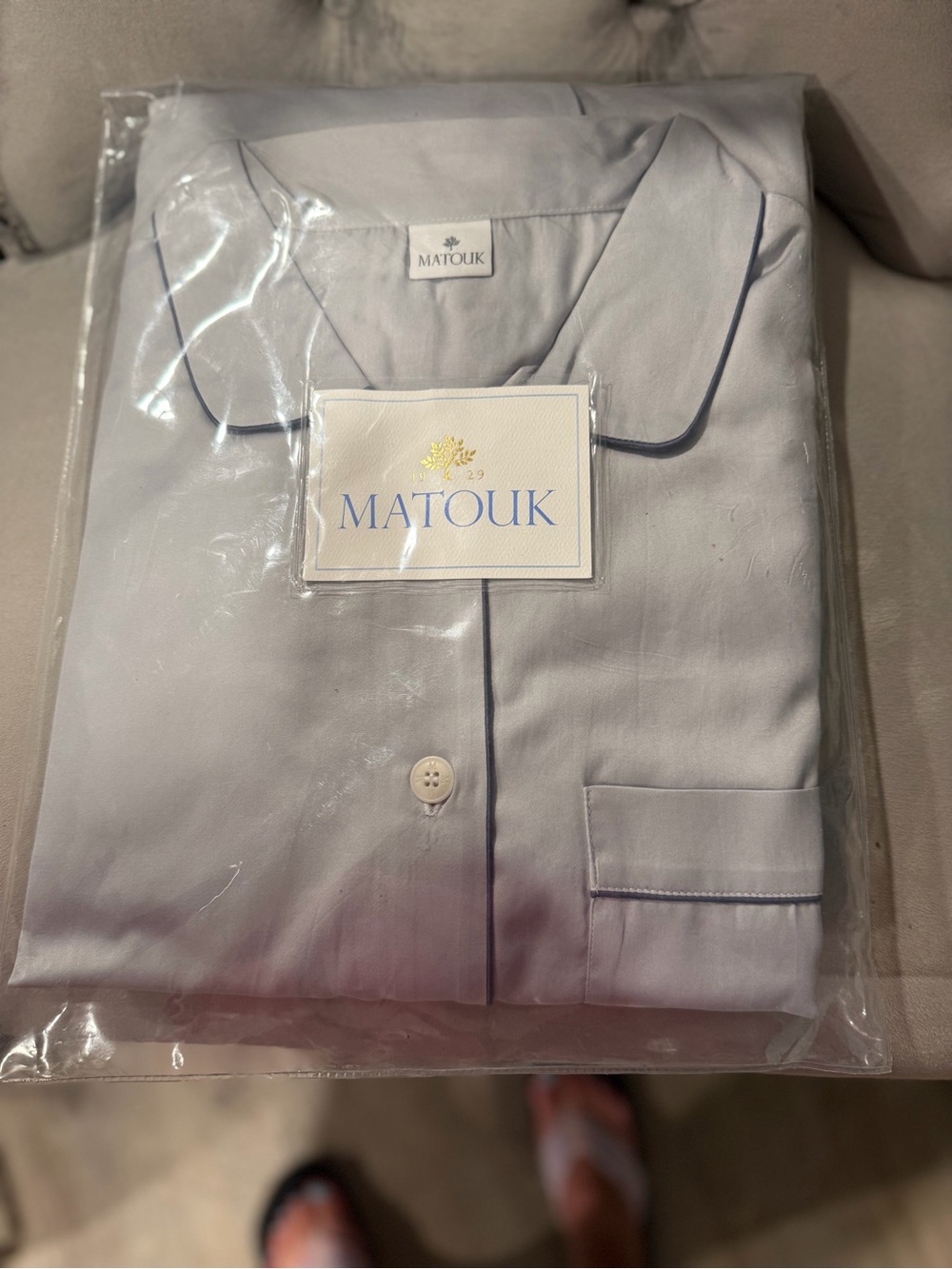 MATOUK NOFTURNE ( DOVE / STEEL BLUE PAJAMAS